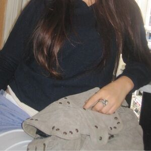 Canvas Studded Flap Crossbody Bag - Taupe vintage suede leather satchel bag